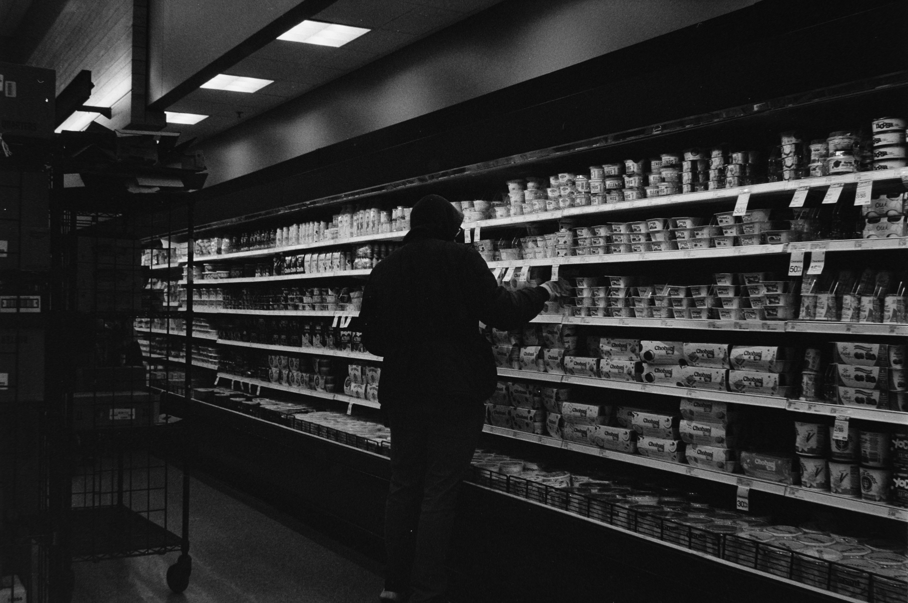 Person shopping in a grocery store