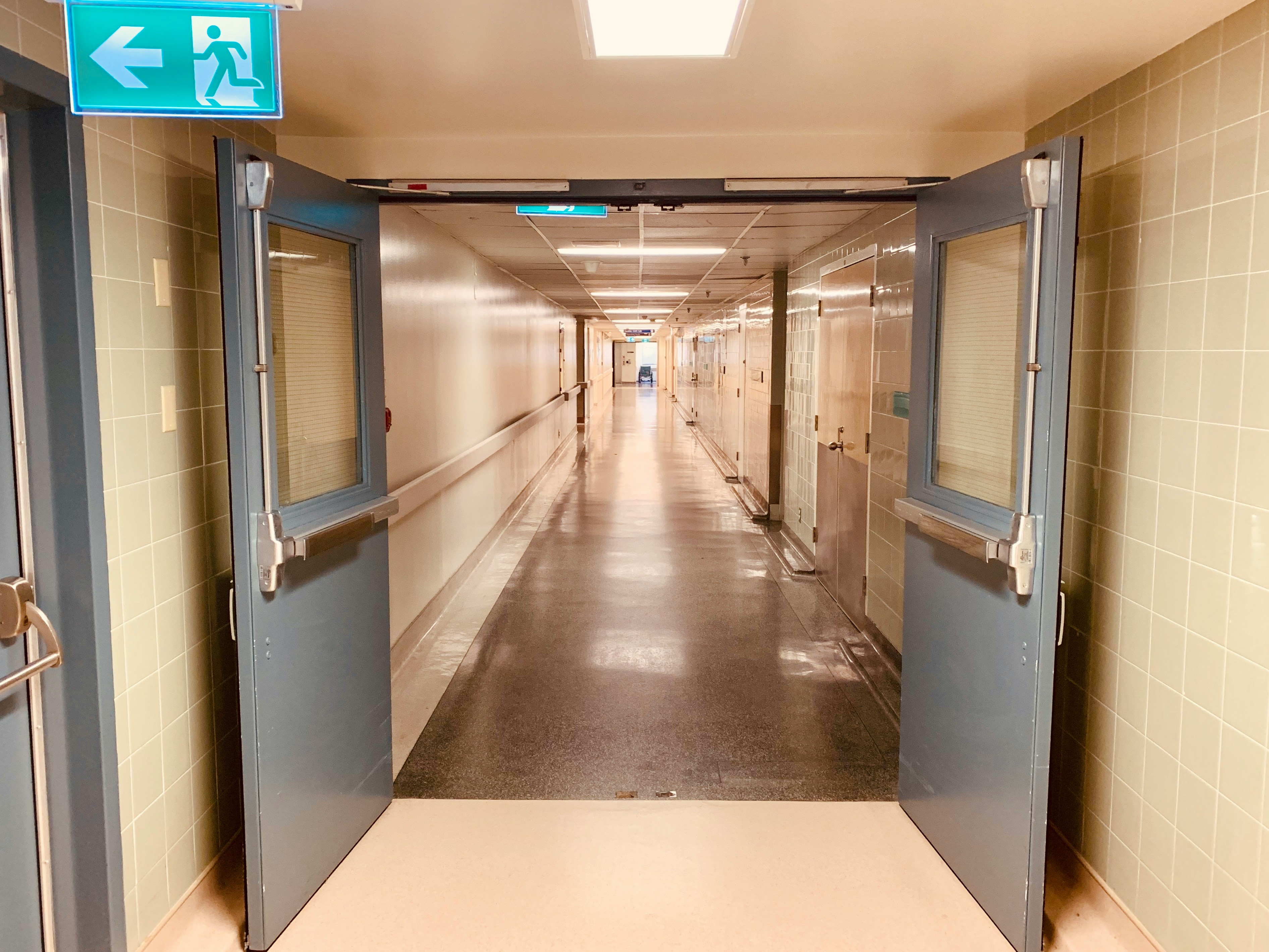Empty hospital corridor